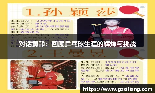 对话黄静：回顾乒乓球生涯的辉煌与挑战