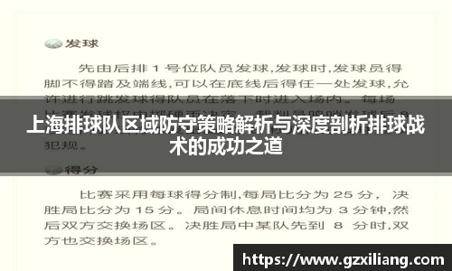 上海排球队区域防守策略解析与深度剖析排球战术的成功之道