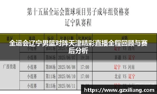 全运会辽宁男篮对阵天津精彩直播全程回顾与赛后分析